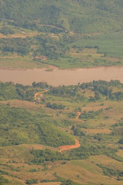 Chiangrai Eyaleti, Tayland 'da Doi Pha Tang' da Top View.