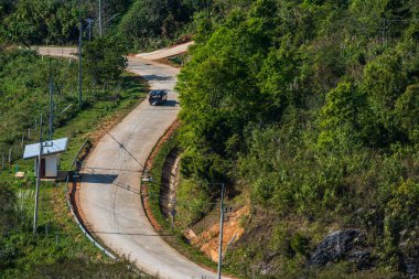 Chiangrai, Tayland 'da Doi Pha Tang yolu..