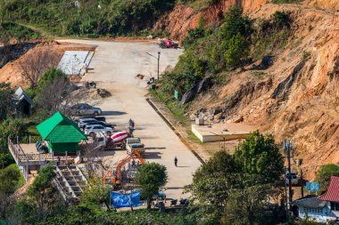 Chiangrai, Tayland 'da Doi Pha Tang otoparkında..