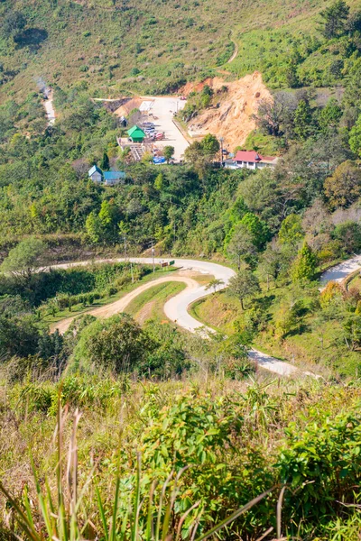 Дорога Извилистая Крутая Дой Пха Танге Провинция Чианграй — стоковое фото