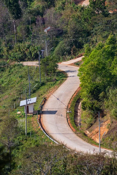 Road Winding Steep Doi Pha Tang Chiang Rai Province — 스톡 사진
