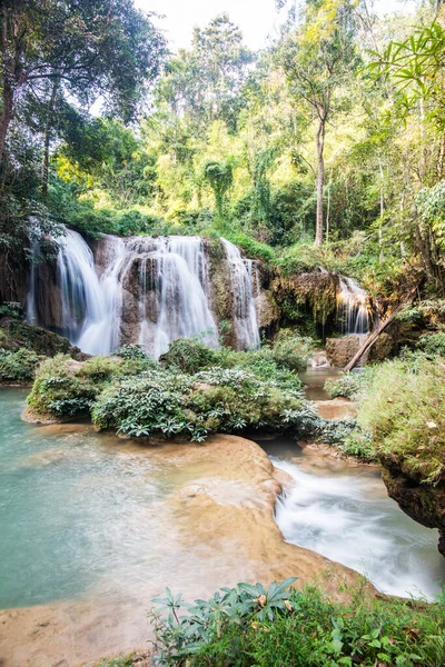 stock image Than Sawan Waterfall in Doi Phu Nang National Park, Thailand.