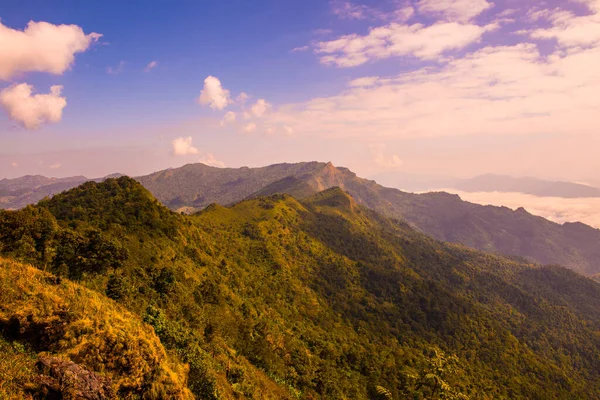 Vue Sur Montagne Phu Chi View Point Dans Province Chiangrai — Photo