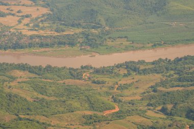 Chiangrai Eyaleti, Tayland 'da Doi Pha Tang' da Top View.