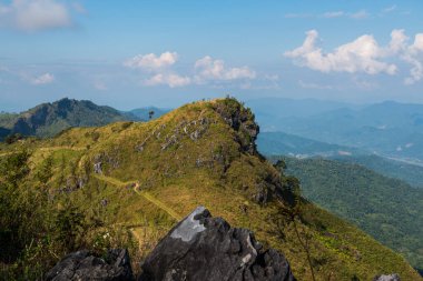 Tayland 'ın Chiangrai eyaletindeki Doi Pha Tang' da Dağ Manzarası.