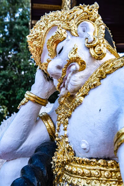 Witte Reus Standbeeld Watphadarabhirom Tempel Thailand — Stockfoto
