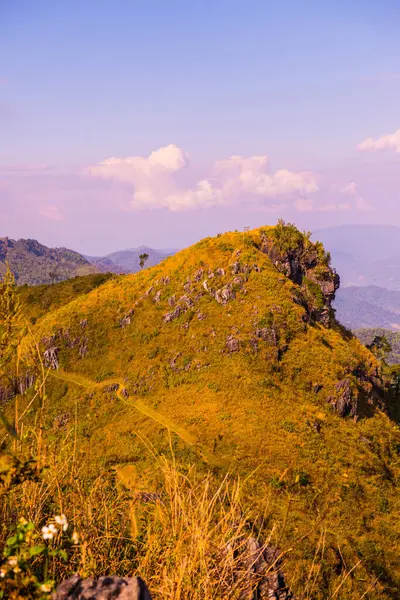 Vista Montanha Doi Pha Tang Província Chiangrai Tailândia — Fotografia de Stock