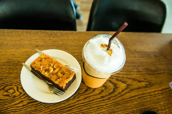 Eiskaffee Mit Brownies Thailand — Stockfoto