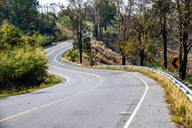 Tayland 'ın boklua bölgesindeki dağda yol.