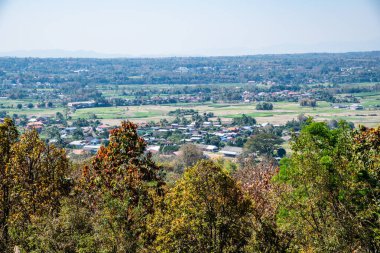 Beautiful city view at Wat Phra That Chom Chaeng view point, Thailand.