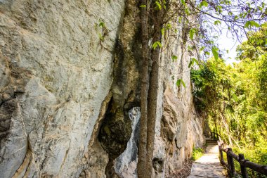 Pathway to tourist attraction of Phratupha rock painting, Lampang province.