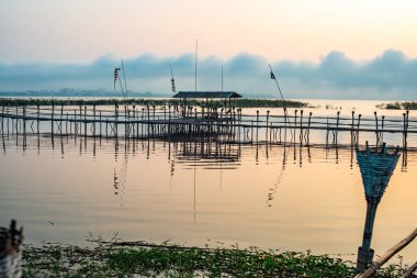 Kwan Phayao lake at sunrise, Thailand.