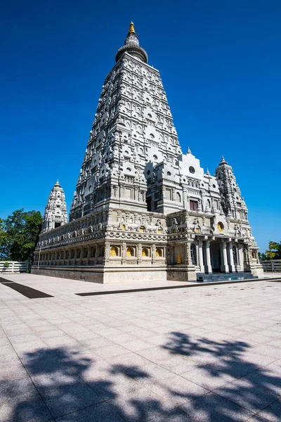 stock image Bodh Gaya replica in Chong Kham temple, Lampang province.