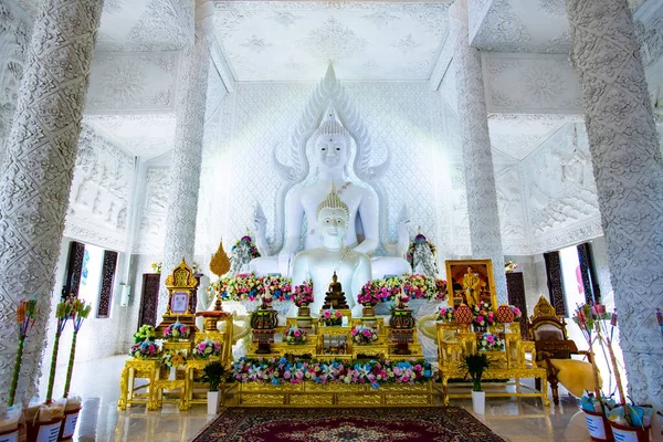 Chang Rai Thailand 2019 White Buddha Statue Huay Pla Kang — 스톡 사진