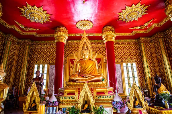 Golden Buddha Statue Pra Maha Chedi Chanasuk Pagoda Chiang Rai — Photo