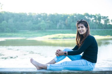 Asia woman with natural background, Thailand.