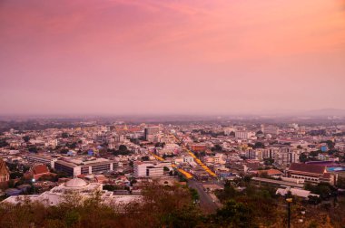 NAKHONSAWAN, THAILAND - January 24, 2020 : Aerial view of Nakhon Sawan cityscape, Thailand.