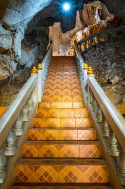 Phra Sabai cave with walkway in Lampang province, Thailand.
