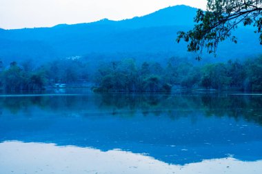 View of Ang Kaew reservoir in Chiang Mai university, Thailand.