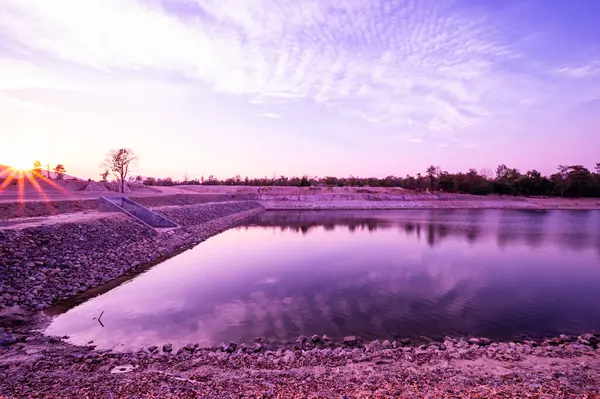 Резервуар Прогулянковою Дорогою Заході Сонця Провінція Чіангмай — стокове фото
