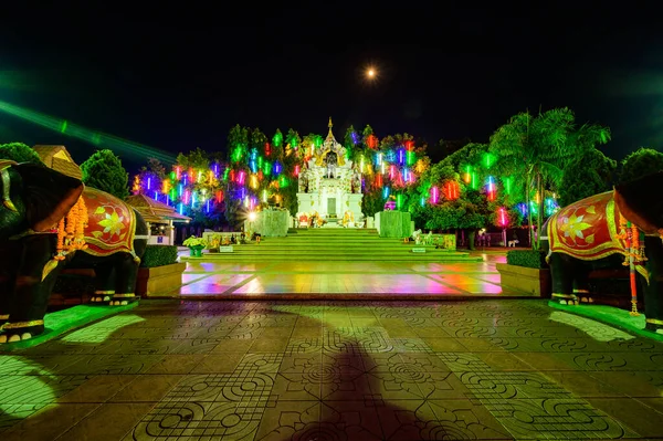 Phayao Thailand December 2019 King Ngam Mueang Monument Decorative Lights Royalty Free Stock Photos
