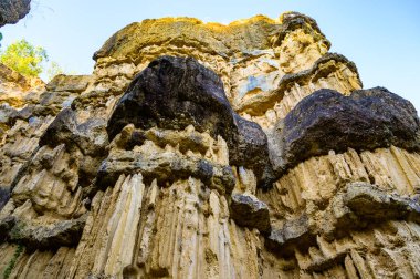 Pha Chor, the rocky cliffs are shaped like huge walls and pillars in Mae Wang National Park, Chiang Mai Province.