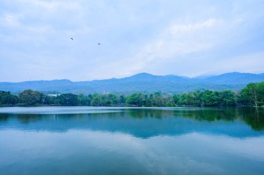 Ang Kaew Reservoir in Chiangmai Province at Evening, Thailand.