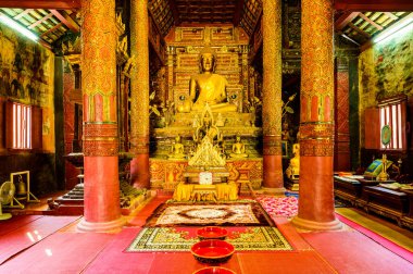 CHIANG MAI, THAILAND - March 21, 2021 : Ancient Buddha Statue of Wat Hang Dong in Chiang Mai City, Thailand.