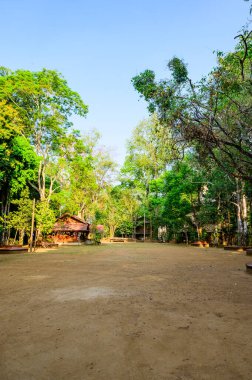 CHIANG MAI, THAILAND - March 21, 2021 : Landscape of Wat Luang Khun Win in Chiangmai Province, Thailand.