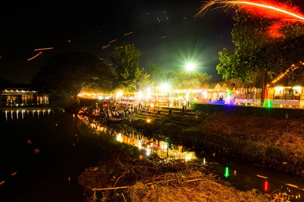 Lamphun Thailand November 2022 Loy Krathong Festival Yee Peng Festival —  Fotos de Stock