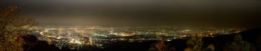 Panorama Night View of Chiang Mai Cityscape, Thailand.