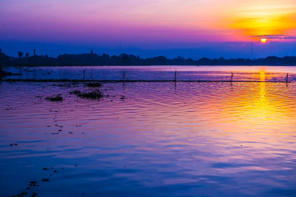 Jezioro Kwan Phayao Godzinach Porannych Tajlandia — Zdjęcie stockowe