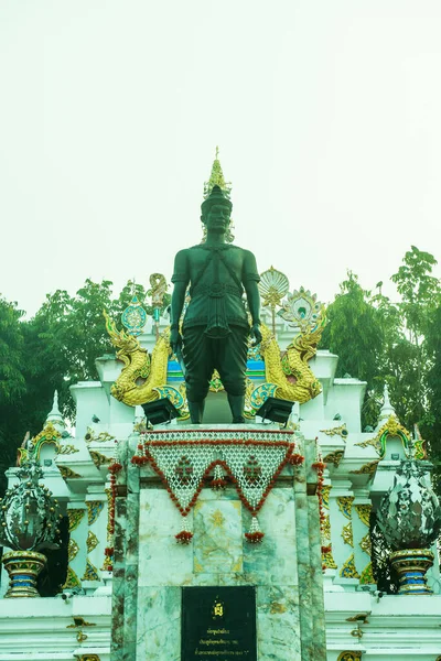 Pho Khun Ngam Muang Pomník Vedle Jezera Kwan Phayao Thajsko — Stock fotografie