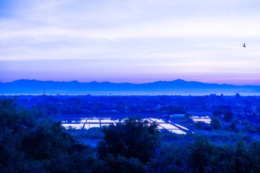 Chiangmai şehrinde gün doğumu, Tayland.