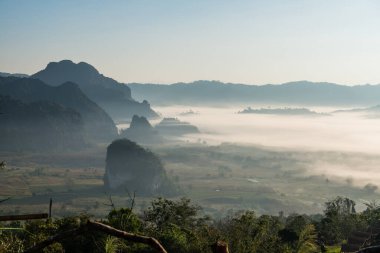 Phu Langka Ulusal Parkı, Tayland Güzel Dağ Manzarası.