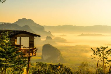 Phu Langka Ulusal Parkı, Tayland Güzel Dağ Manzarası.