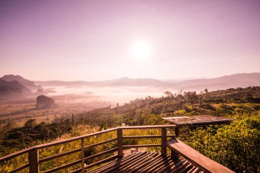 Phu Langka Ulusal Parkı, Tayland Güzel Dağ Manzarası.