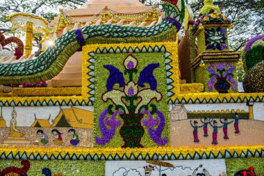CHIANG MAI, THAILAND - 4 Şubat 2018: 42. Chiang Mai Çiçek Festivali, Tayland.