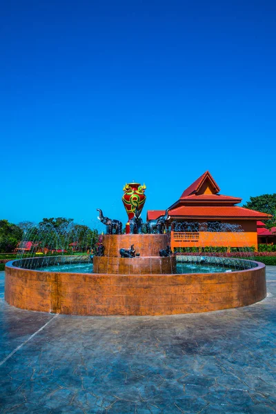 stock image Beautiful fountain in Prayodkhunpol Wiang Kalong temple, Thailand.