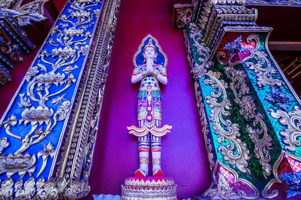 Angel Molding Art Prayodkhunpol Wiang Kalong Temple Thailand — Stock Photo, Image