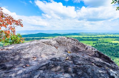 Pha Hua Reua Cliff with Mountain View in Phayao Province, Thailand.
