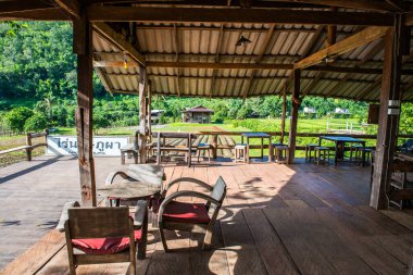 Tayland 'ın Chiangmai şehrinde Tayland tarzı teras..