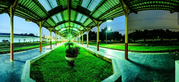 stock image Panorama View of Chiang Mai Railway Station at Evening, Thailand.