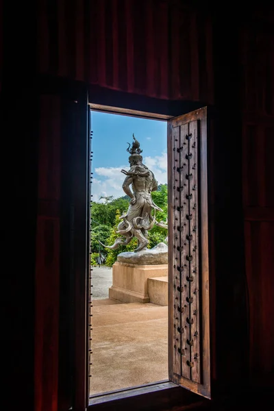 Door Frame Meditation Hall Chiang Rai Province — Stock Photo, Image