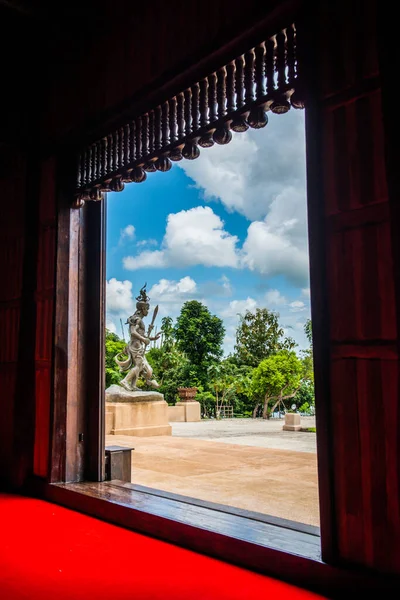 Cadre Porte Salle Méditation Dans Province Chiang Rai — Photo