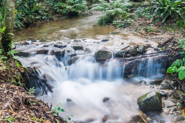 Su, Tayland 'ın Chiang Rai ilindeki Khunkorn şelalesinde akıyor..