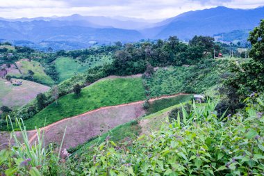 Tayland 'ın Phayao eyaletindeki dağ manzarası.