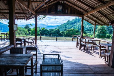 Tayland 'ın Chiangmai şehrinde Tayland tarzı teras..