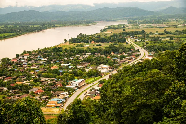 Vista Superior Del Río Mekong Ciudad Chiang Saen Tailandia —  Fotos de Stock