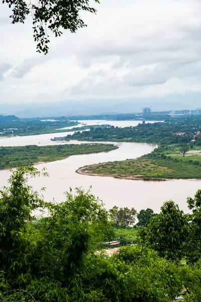 Top View Mekong River Chiang Saen City Thailand — стокове фото